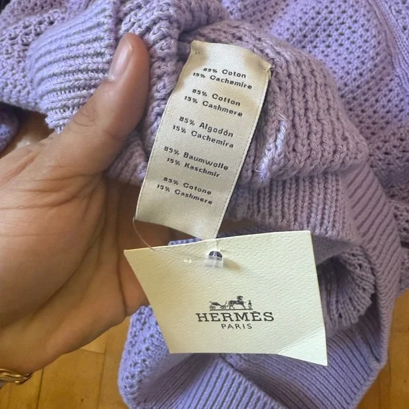 Hermes Purple/Black SS23 Runway Knit Sweater- size XL